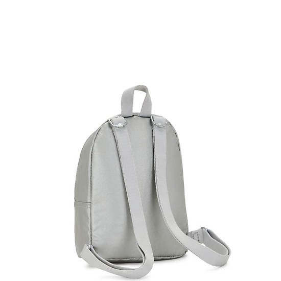 New Delia Compact Metallic Backpack, Bright Metallic, large