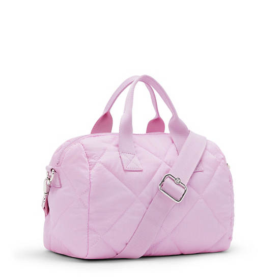 Bina Medium Quilted Shoulder Bag, Blooming Pink, large