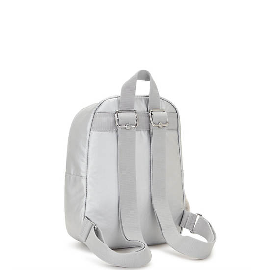 Marlee Metallic Backpack, Platinum M GG, large