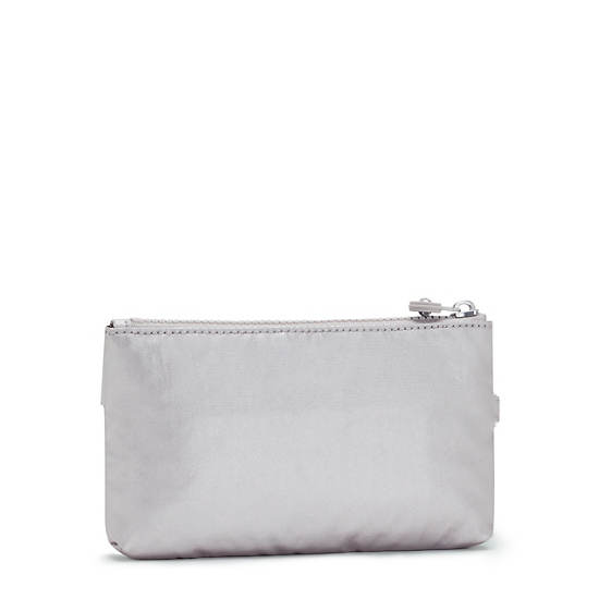 Niylah Metallic Wristlet, Smooth Silver Metallic, large Niylah Metallic Wristlet, Smooth Silver Metallic, large