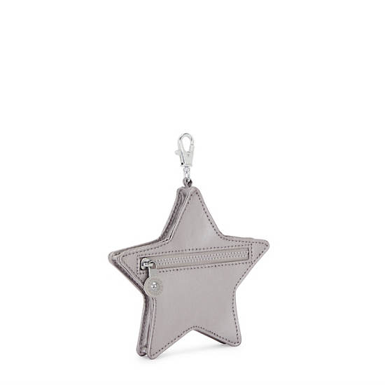 Starlette Keychain , Smooth Silver Metallic, large