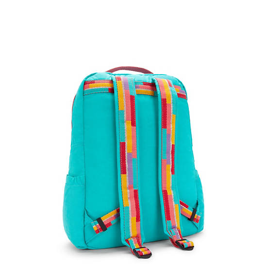 Kagan 16" Laptop Backpack, Peacock Teal Stripe, large