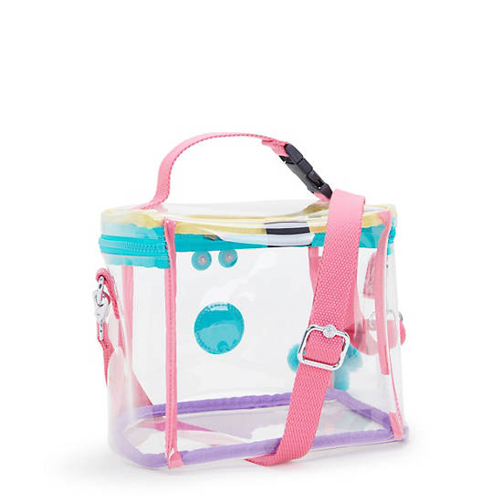 Graham Clear Lunch Bag, Peacock Pop Multi, large