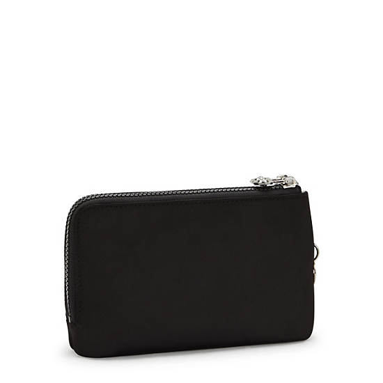 Nimita Wristlet Wallet, Charcoal Satin, large