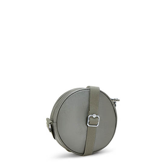 Fernanda Circle Crossbody Bag, Moon Grey Metallic, large