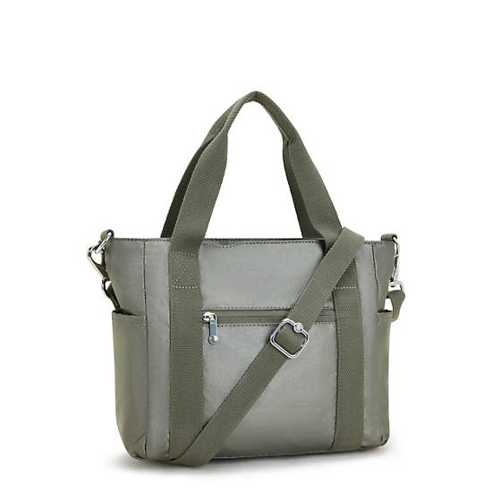 Jayla Small Metallic Tote Bag, Moon Grey Metallic, large