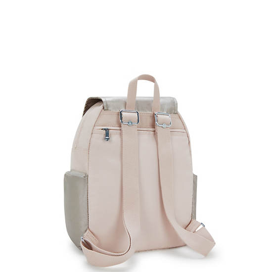 City Zip Small Backpack, Posey Pink Metallic, large