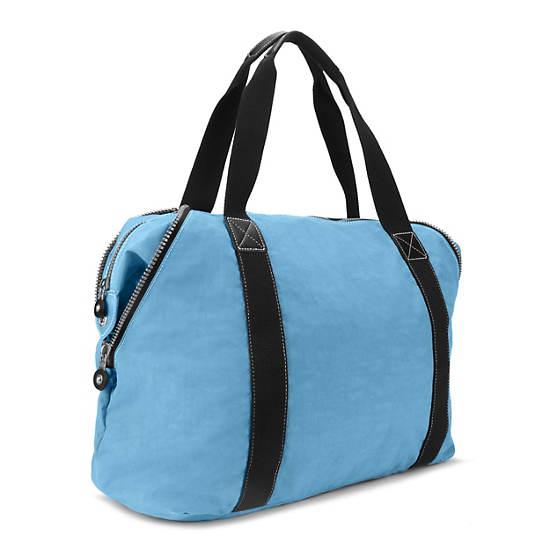 Art Medium Vintage Tote Bag, Delicate Blue, large