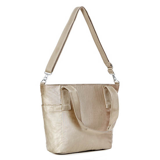 Alexandra Metallic Tote Bag, Champagne Metallic, large Alexandra Metallic Tote Bag, Champagne Metallic, large