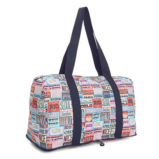 Honest Printed Foldable Duffel Bag, Hello Weekend, large