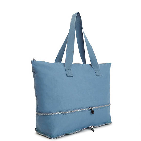 Imagine Foldable Tote Bag, Blue Eclipse Print, large