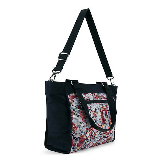 New Shopper Small Printed Handbag, Blue Lilac, large