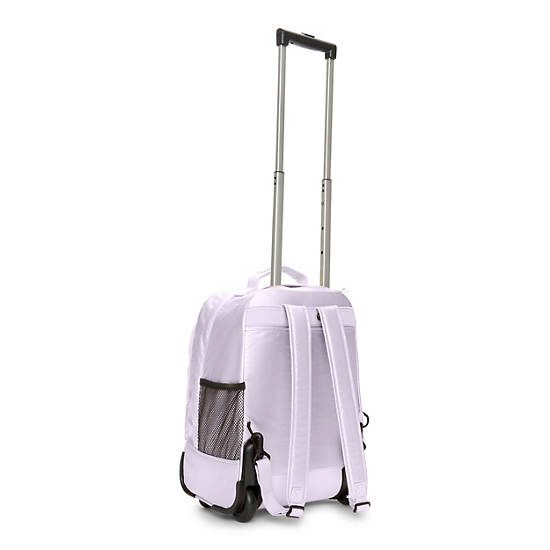 Sanaa Large Metallic Rolling Backpack, Frosted Lilac Metallic, large
