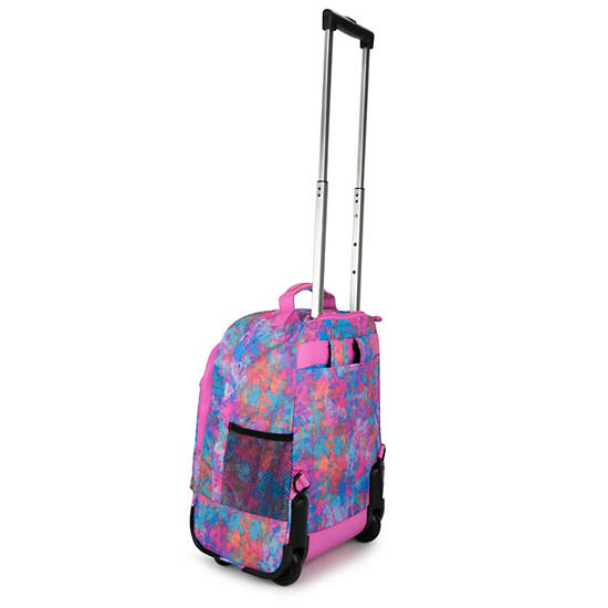Sanaa Large Printed Rolling Backpack, Pink Sands, large