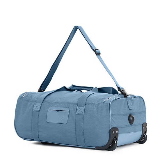 Discover Small Carry-On Rolling Luggage Duffle, Blue Eclipse Print, large