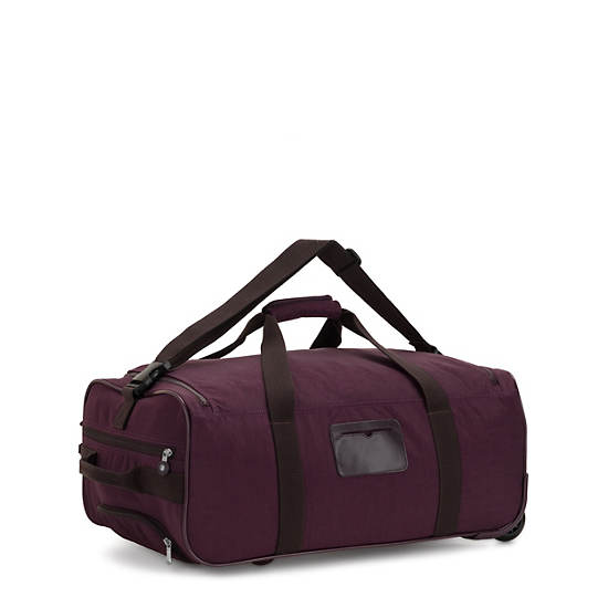 Discover Small Carry-On Rolling Luggage Duffle, Dark Plum, large