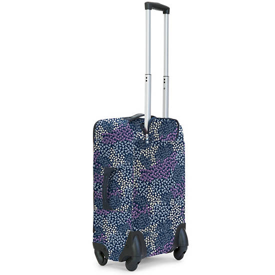 Darcey Small Printed Carry-On Rolling Luggage, Blue Red Silver Block, large