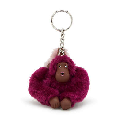 Mom and Baby Sven Monkey Keychain - Purple Fig