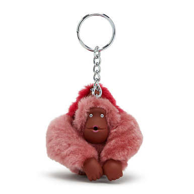 Mom and Baby Sven Monkey Keychain - Sweet Pink