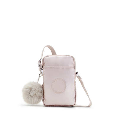 Tally Metallic Crossbody Phone Bag - Metallic Rose