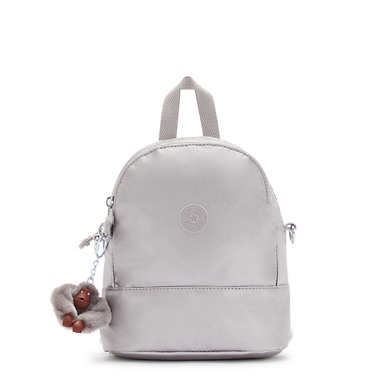 Ives Mini Metallic Convertible Backpack - Smooth Silver Metallic