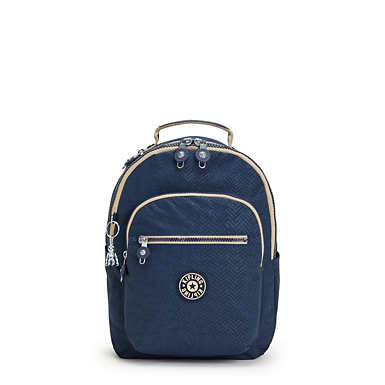 Seoul Small Printed Tablet Backpack - Endless Blue Embossed