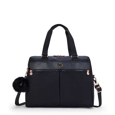 Valeria 15" Laptop Handbag - Jet Black Satin WK