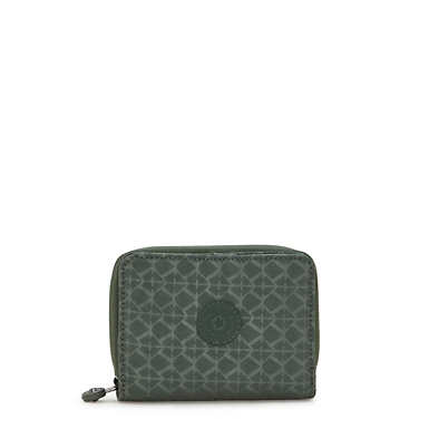 Money Love Printed Small Wallet - Signature Green Embossed