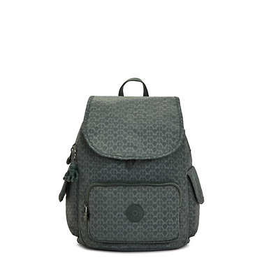 City Pack Small Printed Backpack - Signature Green Embossed
