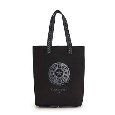 Hip Hurray Packable Tote Bag - True Black Pk Plaid