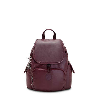 City Pack Mini Metallic Backpack - Burgundy Lacquer