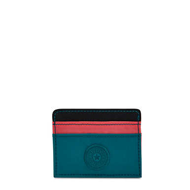 Cardy Card Holder - Coral Teal Block