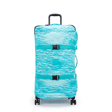 Spontaneous Large Printed Rolling Luggage - Aqua Pool