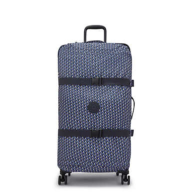Spontaneous Large Printed Rolling Luggage - 3D K Blue