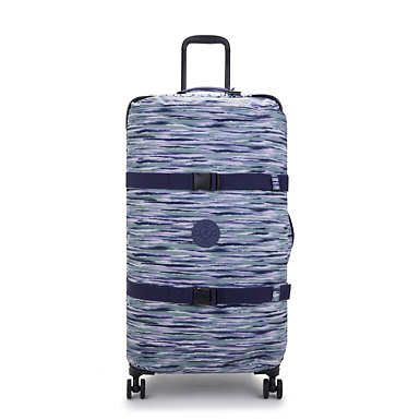 Spontaneous Large Printed Rolling Luggage - Brush Stripes