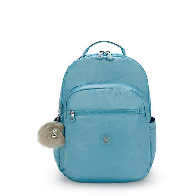 Seoul Large Metallic 15" Laptop Backpack - Aqua Tides Metallic