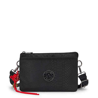 Riri Printed Crossbody Bag - Black Scale Embossed