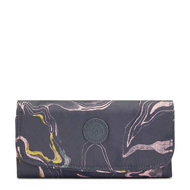 Money Land Printed Snap Wallet - Soft Marble