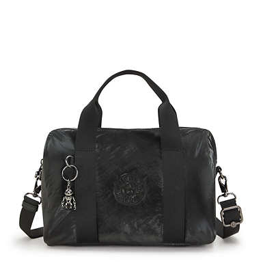 Bina Medium Lacquered Shoulder Bag - Jet Black Glam