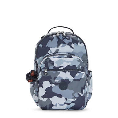 Seoul Large Printed 15" Laptop Backpack - Cool Camo Grey