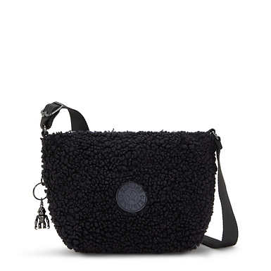 Ayna Sherpa Crossbody Bag - Black Fuzz