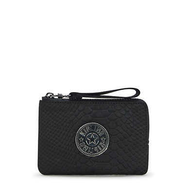 Amzi Printed Wristlet - Black Scale Embossed