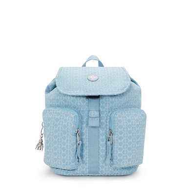 Anto Small Printed Denim Backpack - Light Denim Jacquard