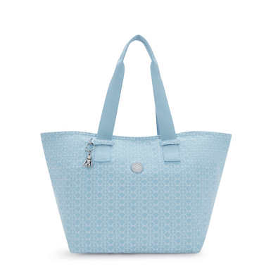 Raaja Printed Denim Tote Bag - Light Denim Jacquard