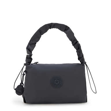 Eleni Smooth Satin Shoulder Bag - Simply Black