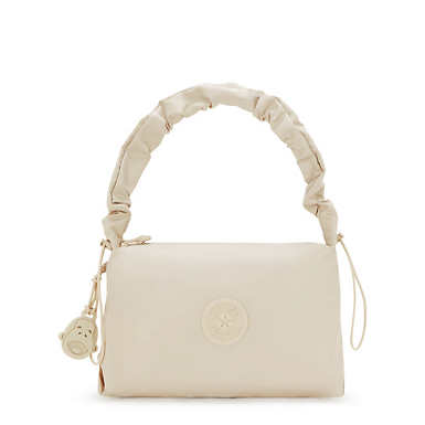 Eleni Smooth Satin Shoulder Bag - Simply Beige