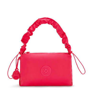 Eleni Smooth Satin Shoulder Bag - Simply Fucshia