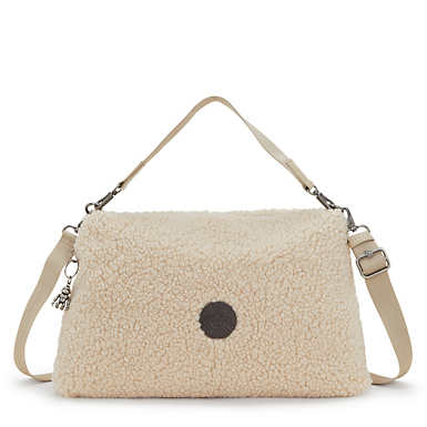 Pollie Medium Sherpa Shoulder Bag - Natural Fuzz