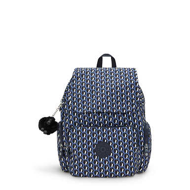 City Zip Small Printed Backpack - 3D K Blue