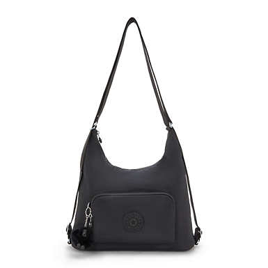 Yenna Convertible Shoulder Bag Backpack - Black Noir